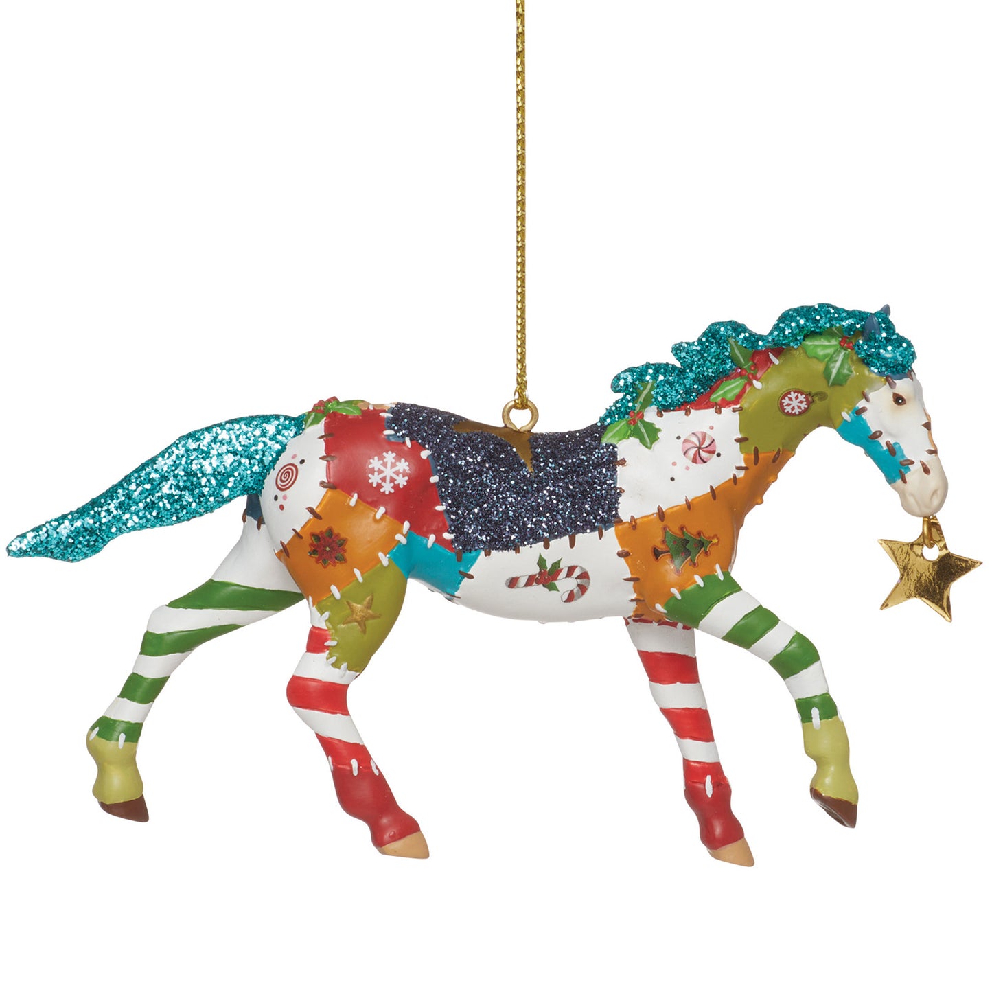 Holiday Patchwork Pony Ornament