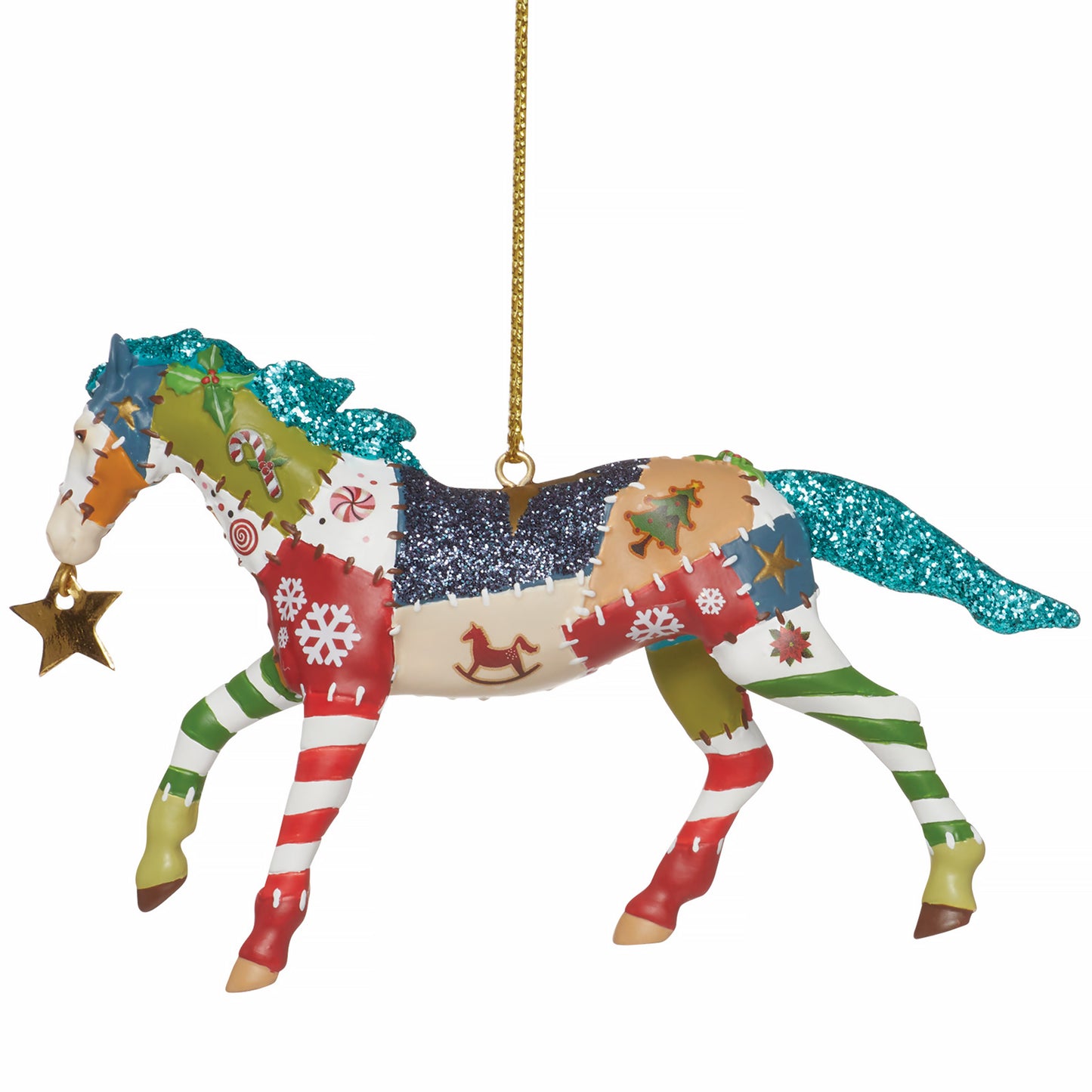 Holiday Patchwork Pony Ornament