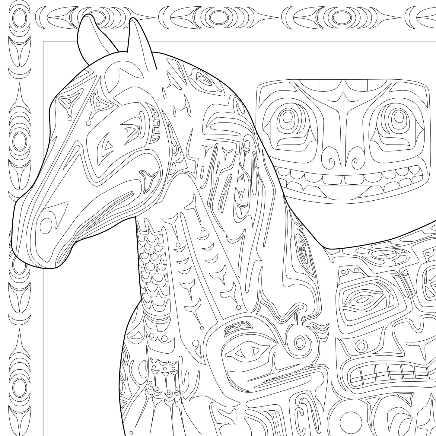 The Trail of Painted Ponies Adult Coloring Book - Native American Edition