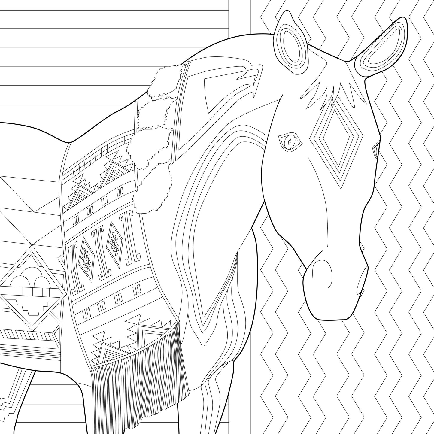 The Trail of Painted Ponies Adult Coloring Book - Native American Edition